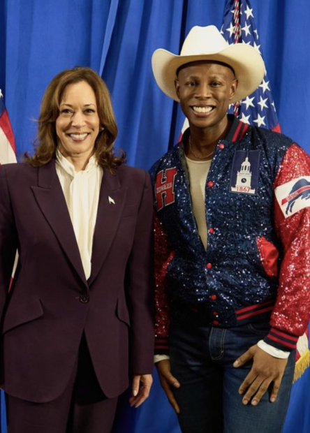 Kamala Harris and DJ Tryfe. Courtesy of artist's Instagram.